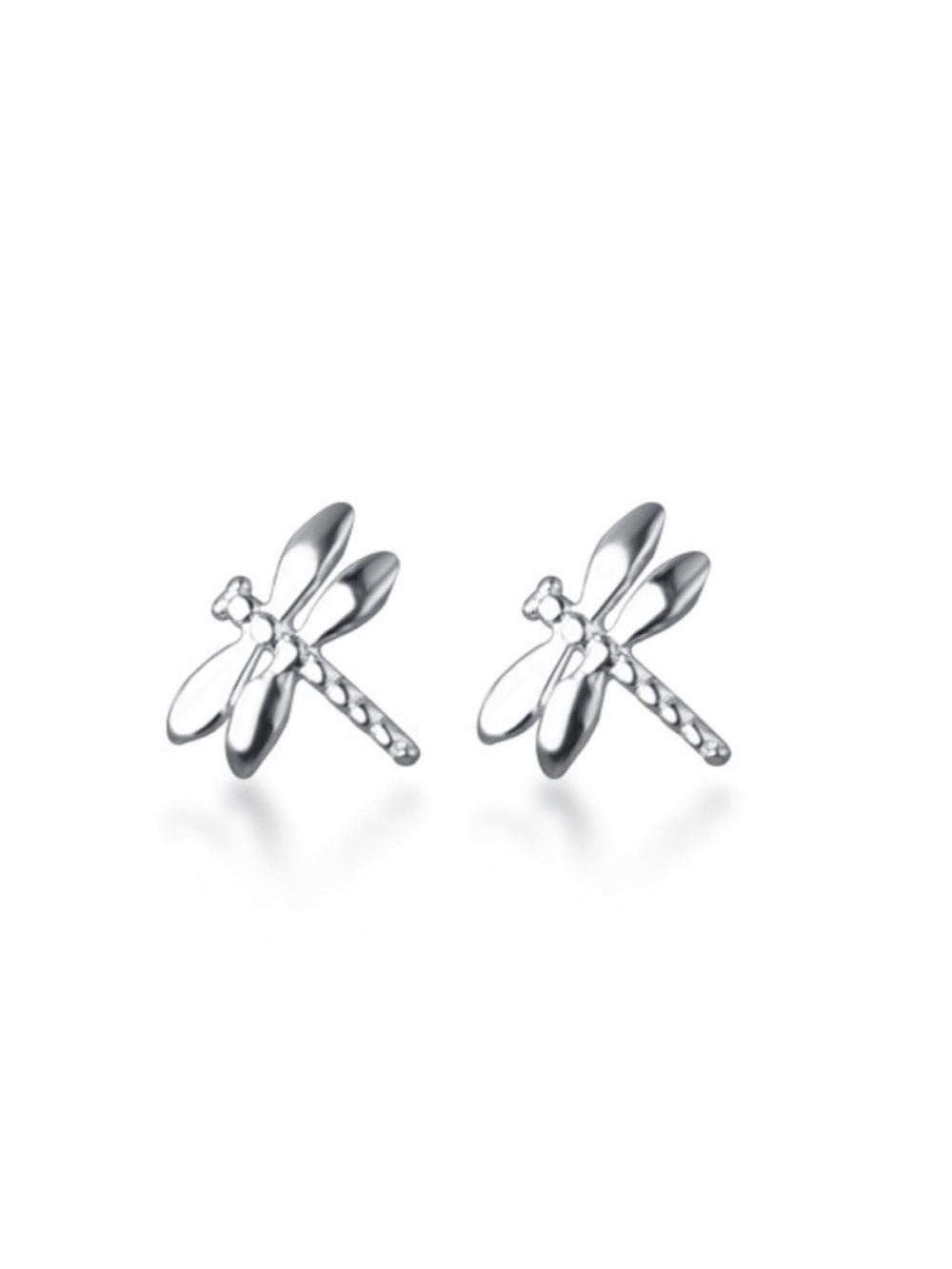 BOUTIQUE Sterling Silver Dragonfly Dainty Minimalist Stud Post Earrings